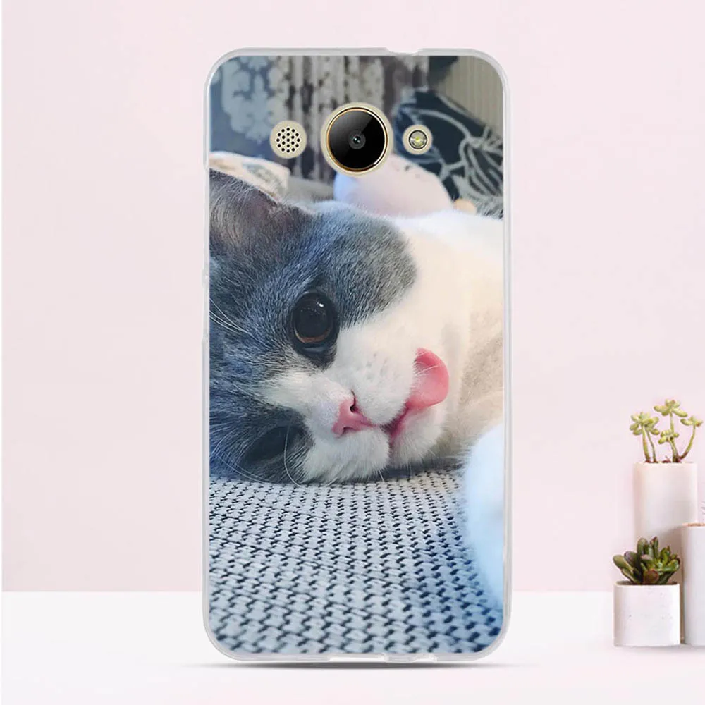 Мягкий ТПУ чехол для Huawei Y3 2017 силиконовый с рисунком CRO-L22 защитный телефона 2018 y5