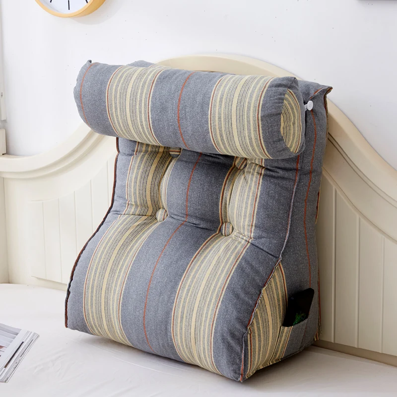

Big Triangle Cushion Mattress Headrest Large Backrest Pillow for Bed Single Living Room Sofa Cushion Waist Coussin Gift FK135
