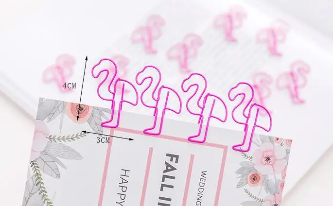 10 шт. Ellen Brook креативные офисные школьные принадлежности Kawaii милый мультфильм Розовый фламинго животные скрепки