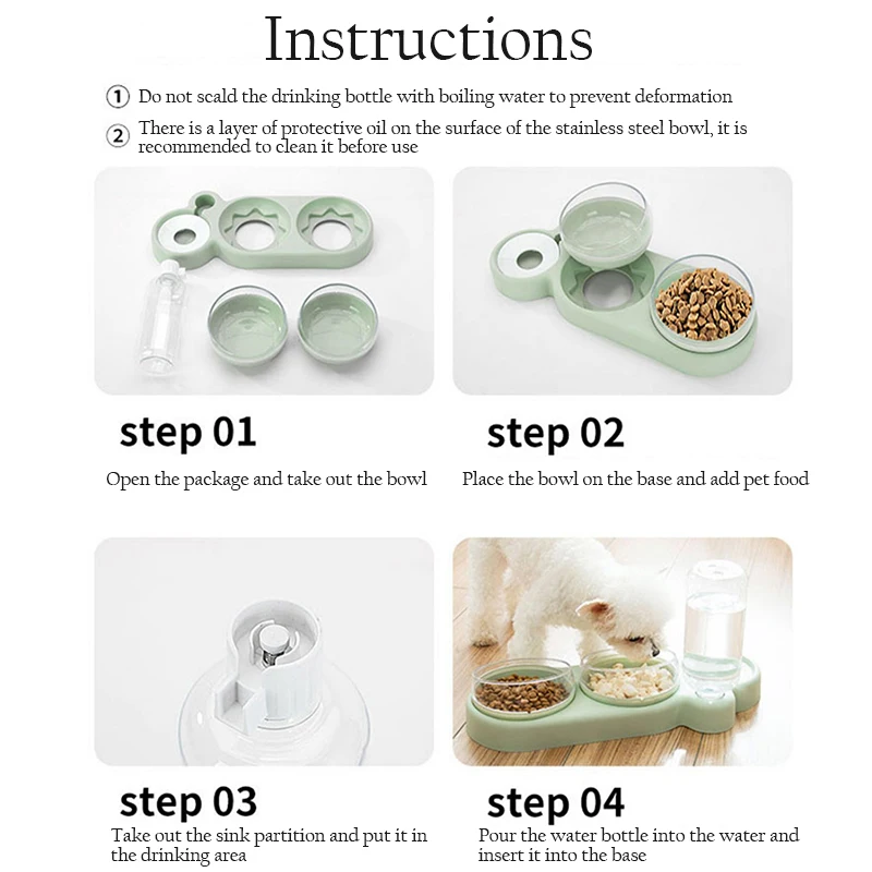 

Pet Feeder-Automatic Cat & Dog Feeder-Multifunctional Feeder-Double Bowl Design Is More Practical