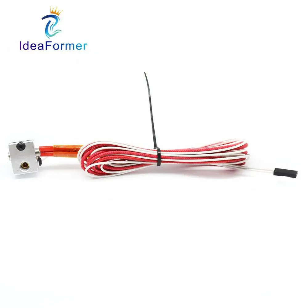 

V6 J-head Hot end Heating Aluminum Block+Thermistor with 2 Pin DuPont Terminal+12V/24V 40W Ceramic Heater For 3D Printer Parts.