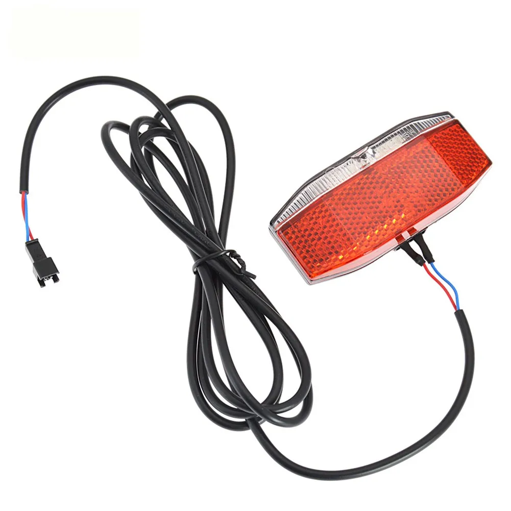 

WUXING 6-48V Universal Ebike LED Rear Light Taillight Lamp Water Proof Warning Light Big Beam Angle 180 Degree 170cm Line Length