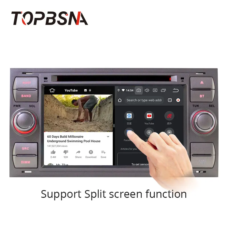 TOPBSNAAndroid 10 Автомобильный мультимедийный плеер для Ford Mondeo S-max Focus C-MAX Galaxy Fiesta transit