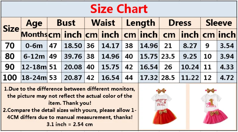 

Baby 3pcs Set Baby Girl Fashion Letter Easter 1st Birthday Outfit Party Romper Top Tutu Dress Headband 0-24 Months