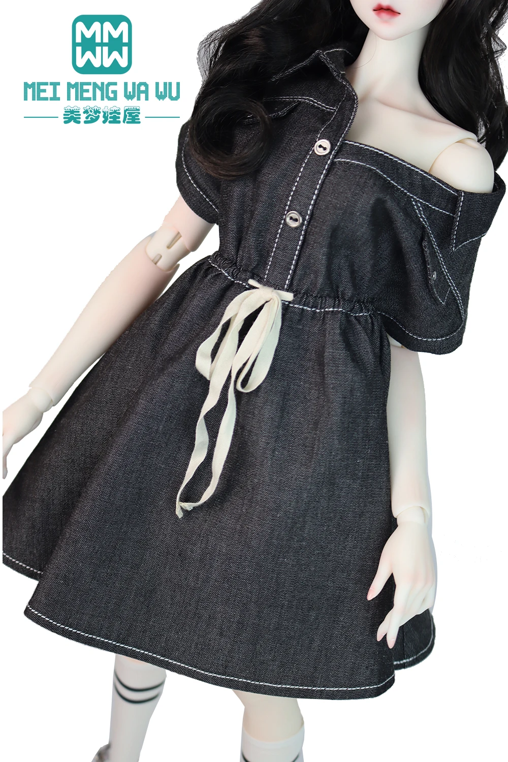 Кукольная одежда BJD подходит для куклы 60 см 1/3 модное черное клетчатое платье