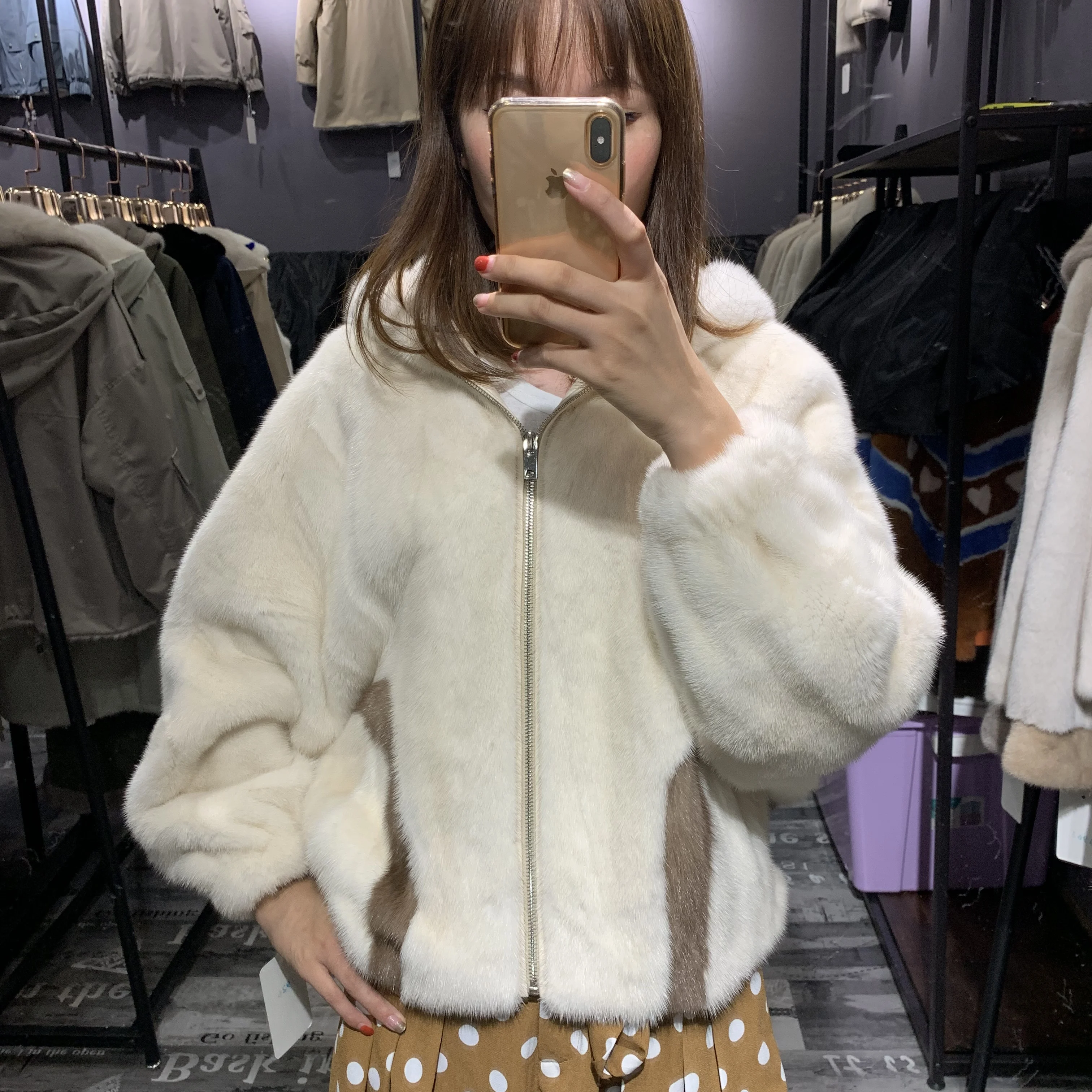 SQXR модная женская шуба из натурального меха норки популярная | Женская одежда