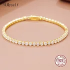 Браслет Теннисный круглыйквадратный из серебра 925 пробы, 15-19 см