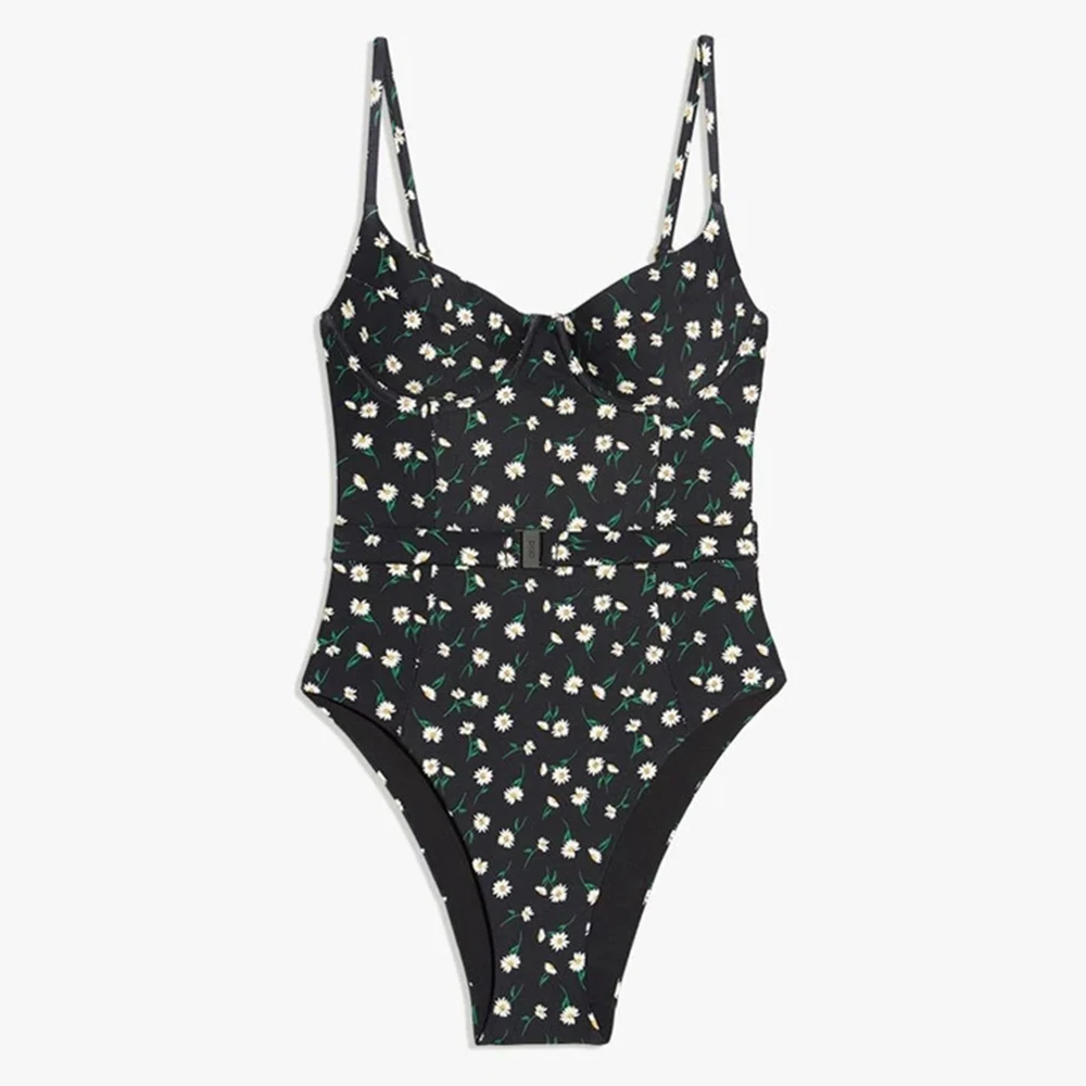 Женский слитный купальник Seagm купальный костюм пуш ап с воланами сексуальный