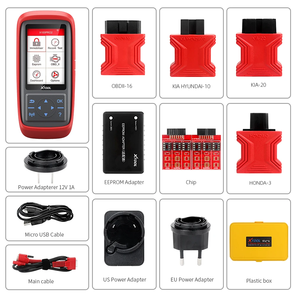 Программатор для автомобильных ключей Xtool X100 Pro2 регулировка пробега Pro 2 включая