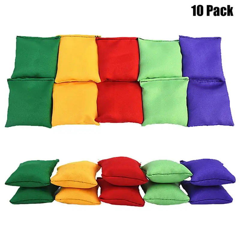 

10pcs Nylon Bean Bags Children'S Fun Throw Double Layer Leakproof Sandbag Ball Toy Outdoor Family Game Interactive Sports Toy