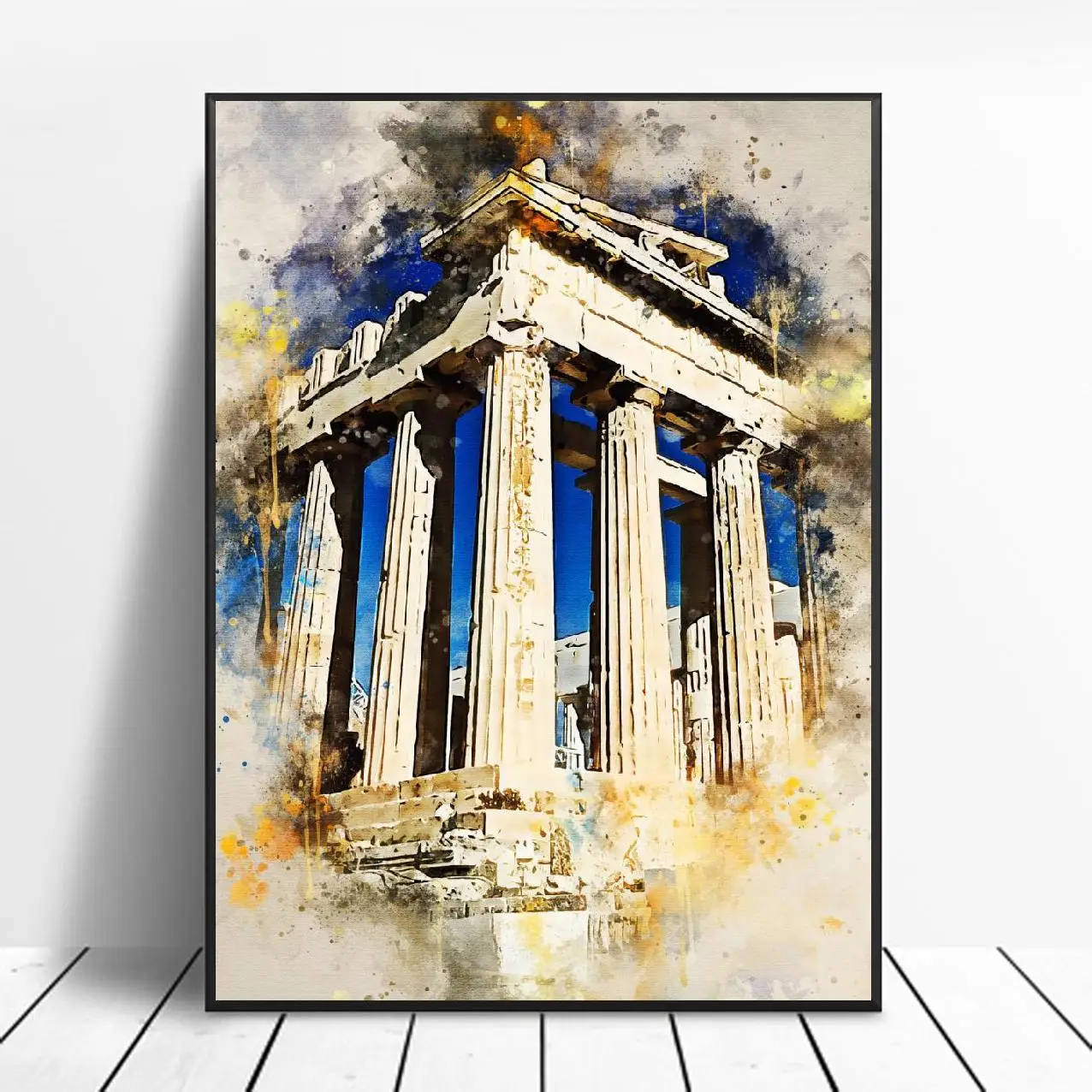 Афины в акварели Искусство Холст плакат домашний Декор Картина без рамки | Дом и
