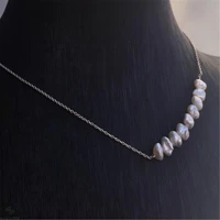 7 8mm white baroque pearl necklace 18 inches hang chic diy flawless chain wedding
