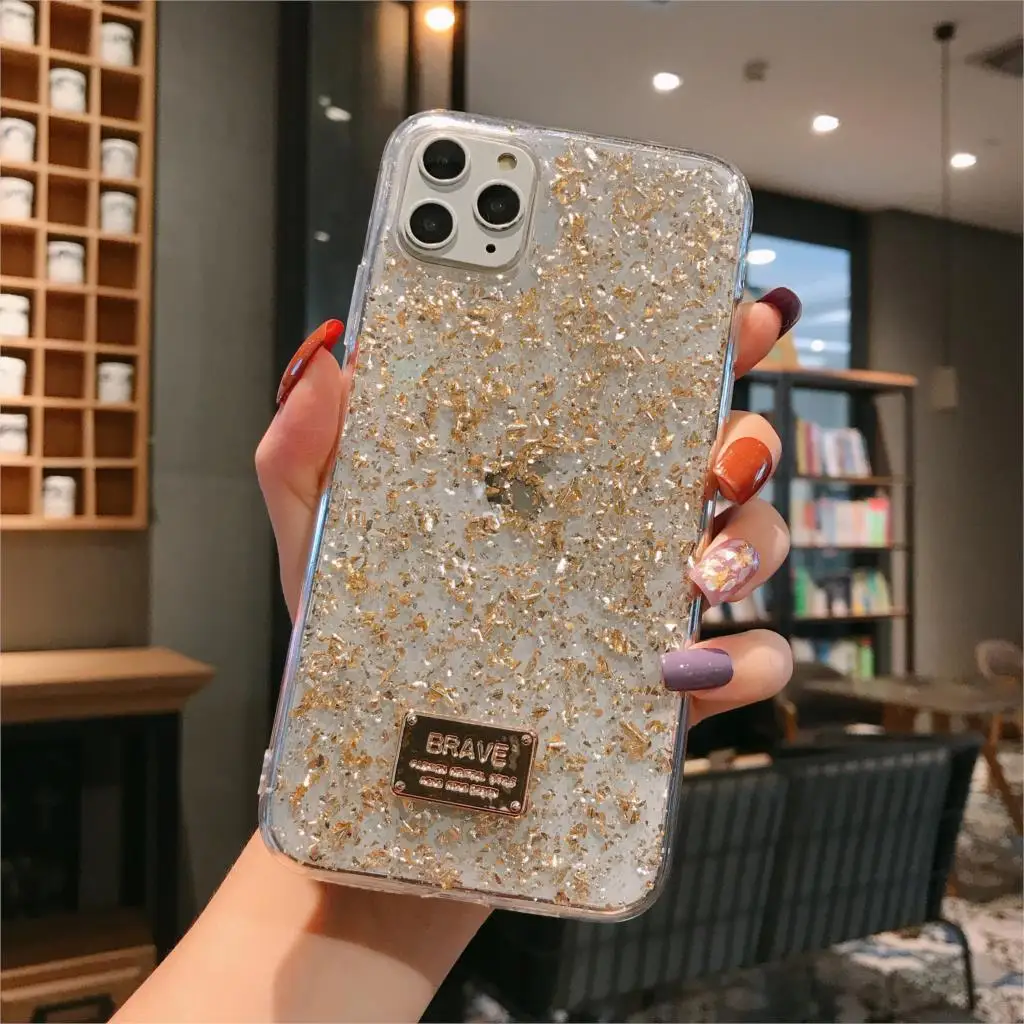 Блестящий металлический чехол из эпоксидной смолы для iphone 11promax 6 6s 7 8plus x xsmax |