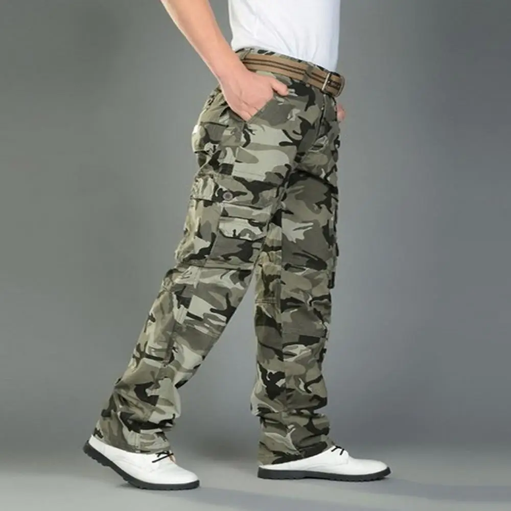 Мужские брюки-карго повседневные Hombre хлопок осень Военный стиль камуфляж