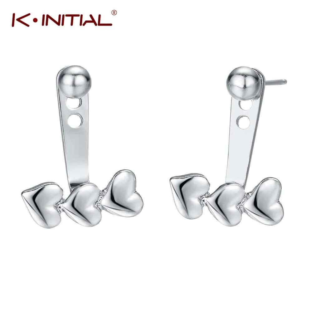 Серьги-гвоздики Kinitial в форме сердца для женщин ушные куртки подарок на день