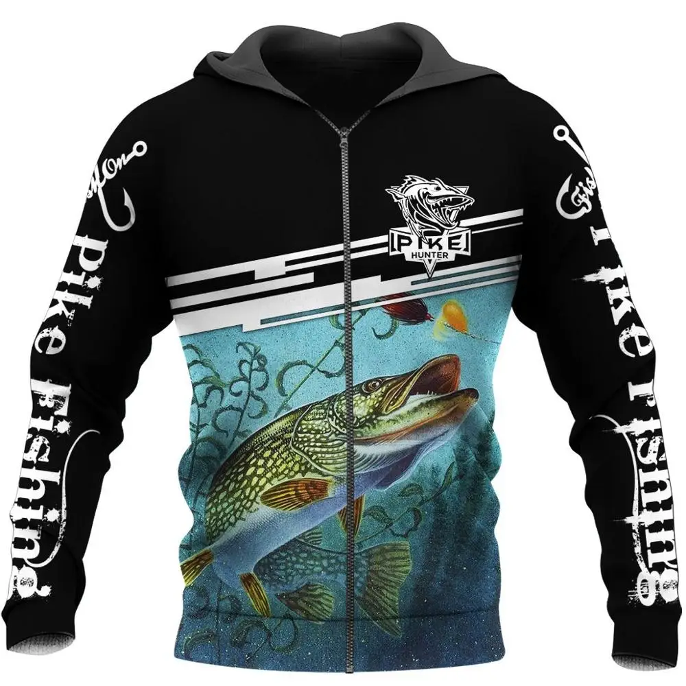 

Tessffel Animal Bass Walleye Fishing Art Hunting Camo Fisher Pullover Streetwear Zippr Hoodies 3DPrint Casual Funny Men/Women 12