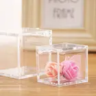 Прозрачный кубик Свадебный коробка конфет, прозрачные пластиковые прозрачные коробочки для подарков на Рождество детского дня рождения