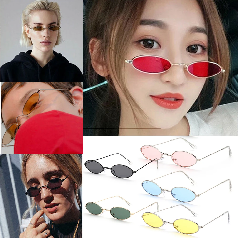 Очки солнцезащитные в ретро-стиле для мужчин и женщин небольшие овальные