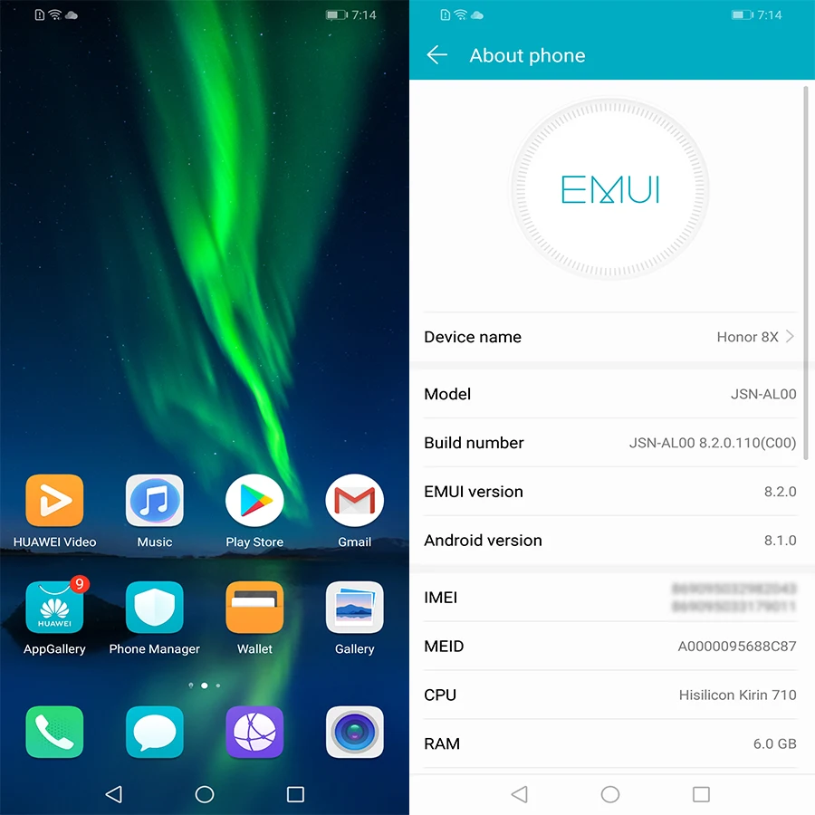 Honor 8X 6 5 дюймов мобильный телефон 4 Гб + 64 ГБ Android 8 1 многоязычный 20 МП Восьмиядерный