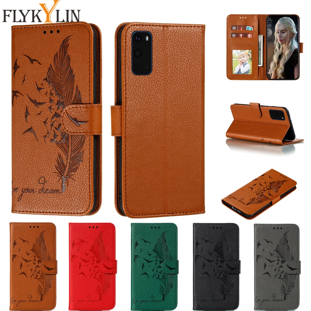 FLYKYLIN 3D чехол для телефона с птичьими перьями Huawei P Smart 2020 P20 P30 P40 Pro Lite откидной