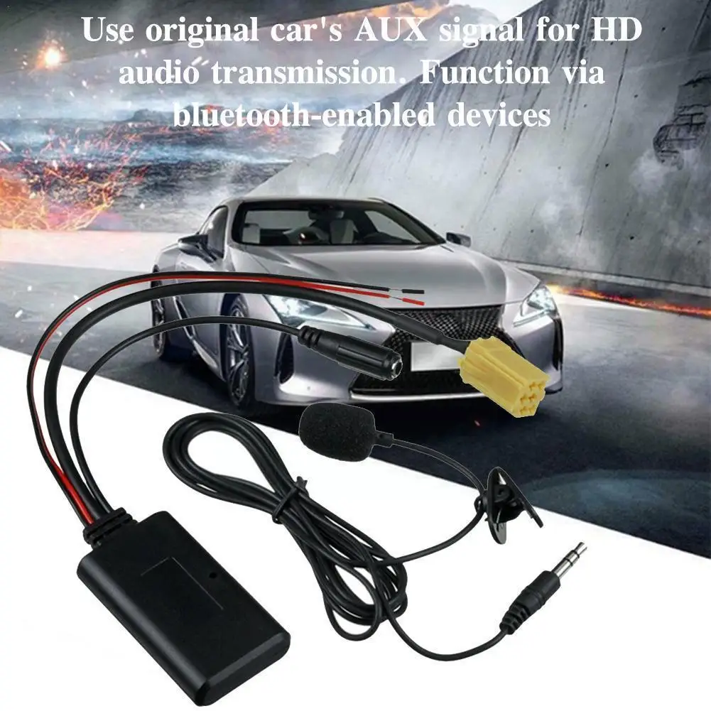 

Car Audio bluetooth Cable Adapter W/ Microphone HIFI MIC AUX IN Music For Fiat For Alfa For Lancia for Benz SMART 451 J0L0