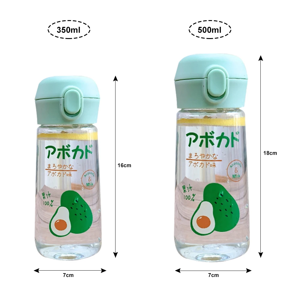 Портативная большая емкость мультяшная фруктовая бутылка для воды с поп крышкой портативная чашка