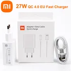 Оригинальное зарядное устройство Xiaomi 27 Вт Mi QC 4,0, быстрое зарядное устройство с адаптером типа C, кабель для Mi 11 10 Ultra 9 Pro 9T Poco X3 NFC M3 K40 K30