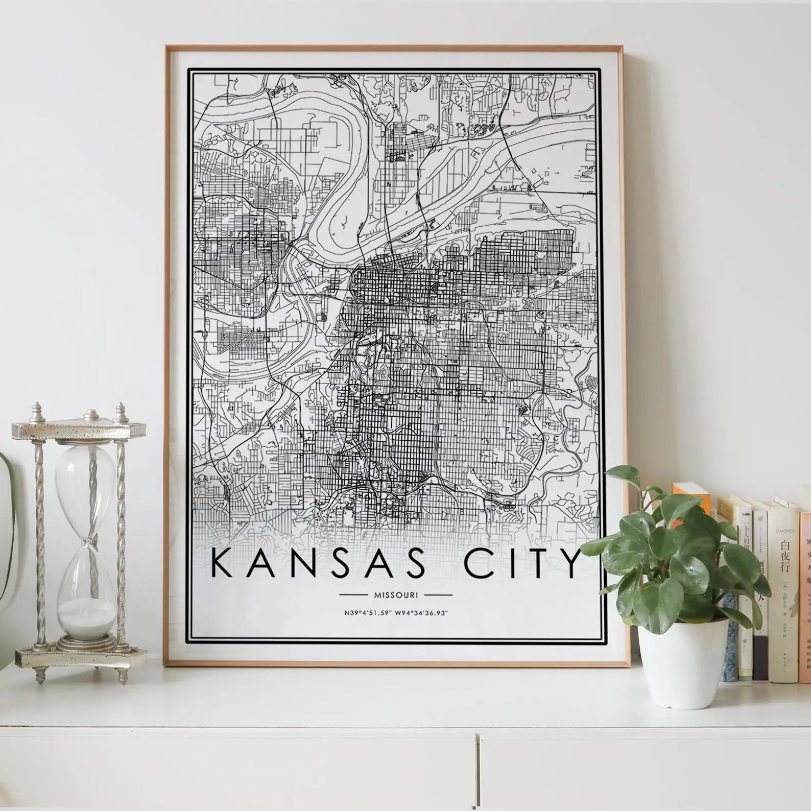 Карта города Канзас декор для гостиной в скандинавском стиле холст плакат