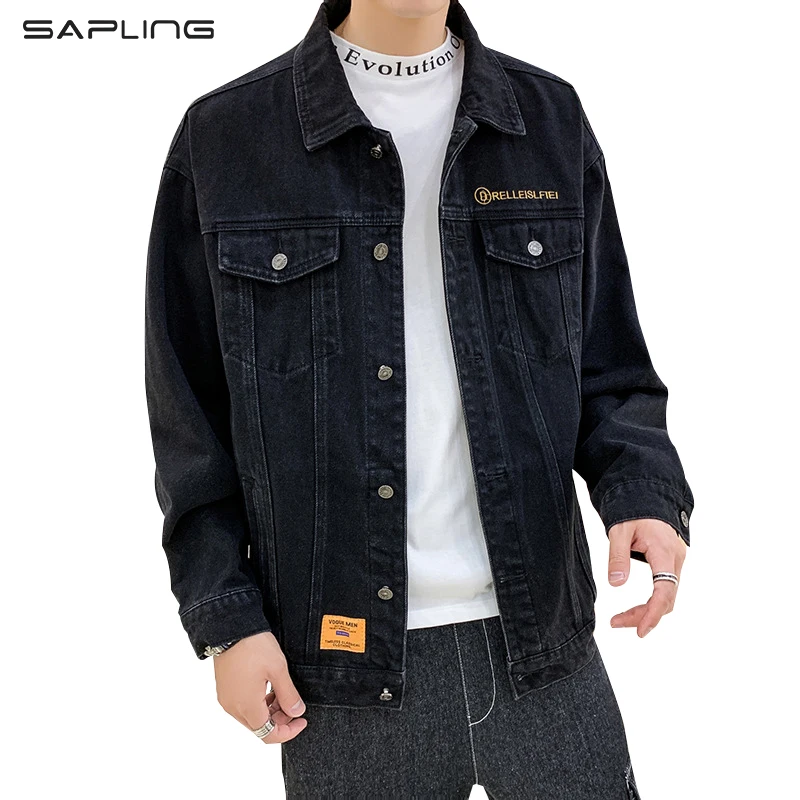 

Denim Men's Jacket Cargo Outerwear Harajuku Fashion Slim Fit Coat Men Jean Tops Casual Jaqueta Jeans Masculina Plus Size M-5XL