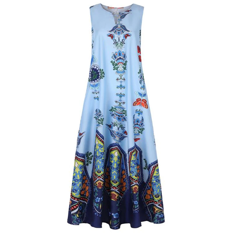 Платье женское длинное с V-образным вырезом пикантный свободный сарафан без