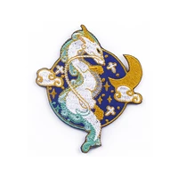 c813 anime cartoon dragon shape patch embroidered applique iron patch design diy sew on clothes badge sticker