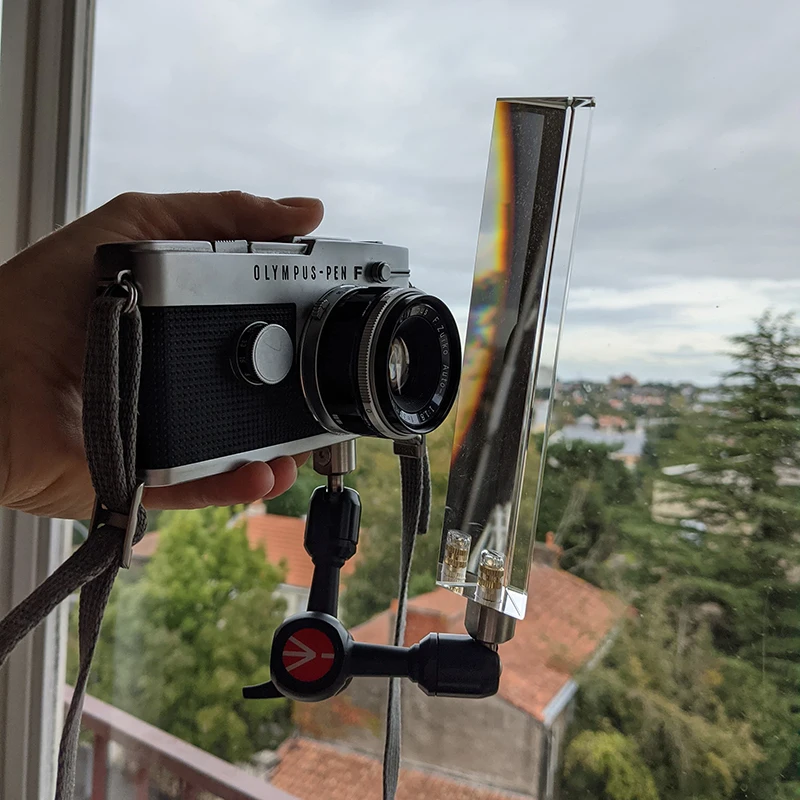 Треугольная призма для фотосъемки с резьбой 1/4 дюйма, 30X30X150 мм, радужное хрустальное стекло, призмы, эффектный фильтр для фотосъемки