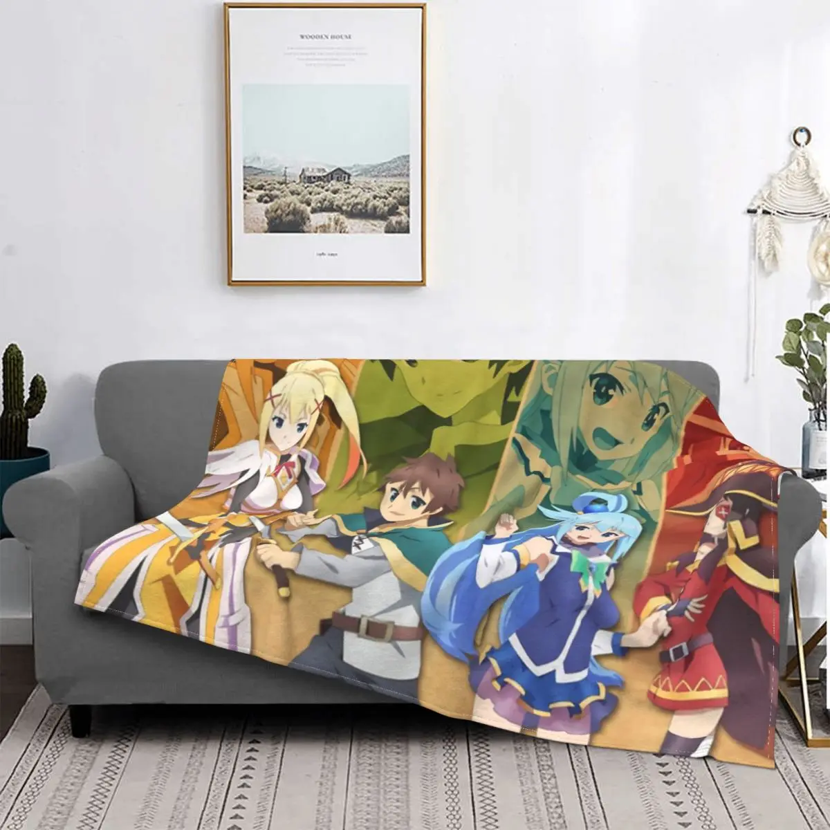 

Konosuba-2 Manta a cuadros para cama, colcha de verano, 150