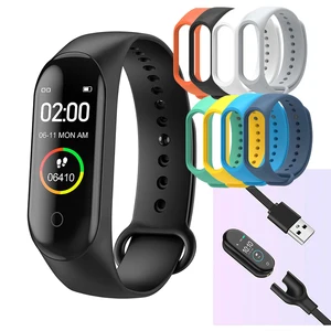 m4 wristband touch screen smart watch sports pedometer fitness tracker smartwatch women blood pressure pedometer smart band 2020 free global shipping