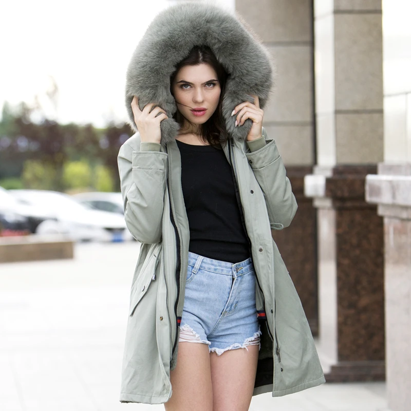 Парка с натуральным мехом женская зимняя куртка пальто из натурального большого