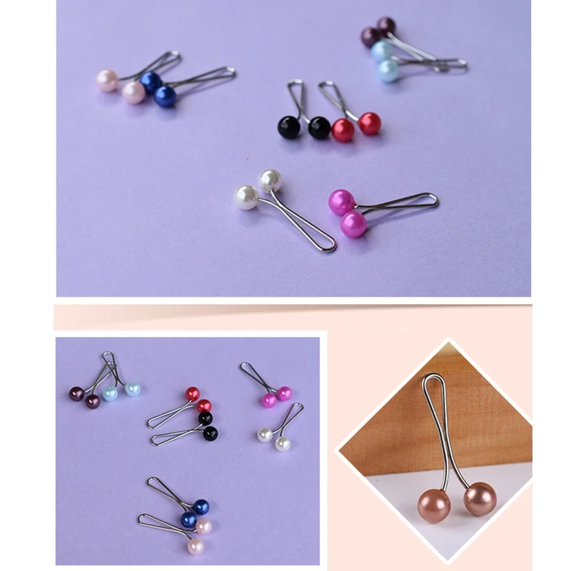 

12Pcs/Pack Muslim Women Scarves Hijab Stainless Steel U Clips Colored Imitation R58E
