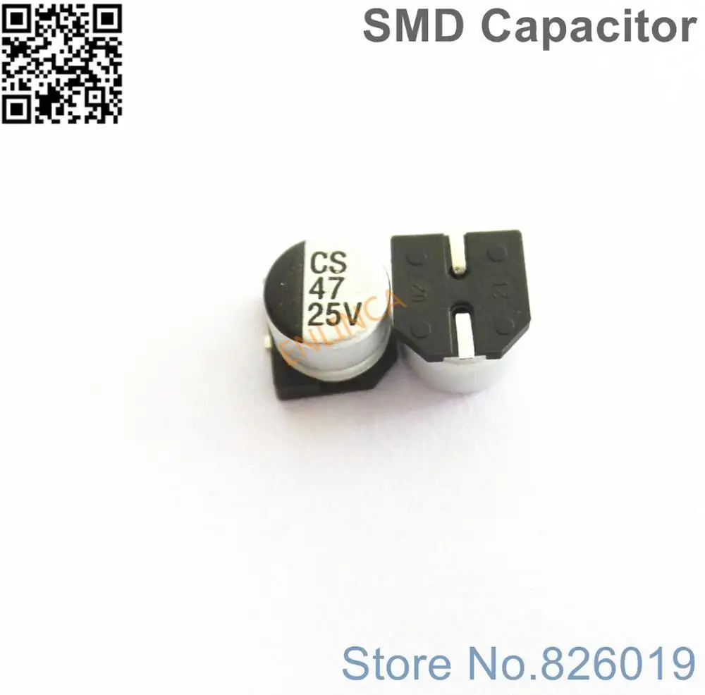 

50 шт./лот 25 в 47 мкФ SMD алюминиевые электролитические конденсаторы, размер 6,3*5,4 47 мкФ 25 в