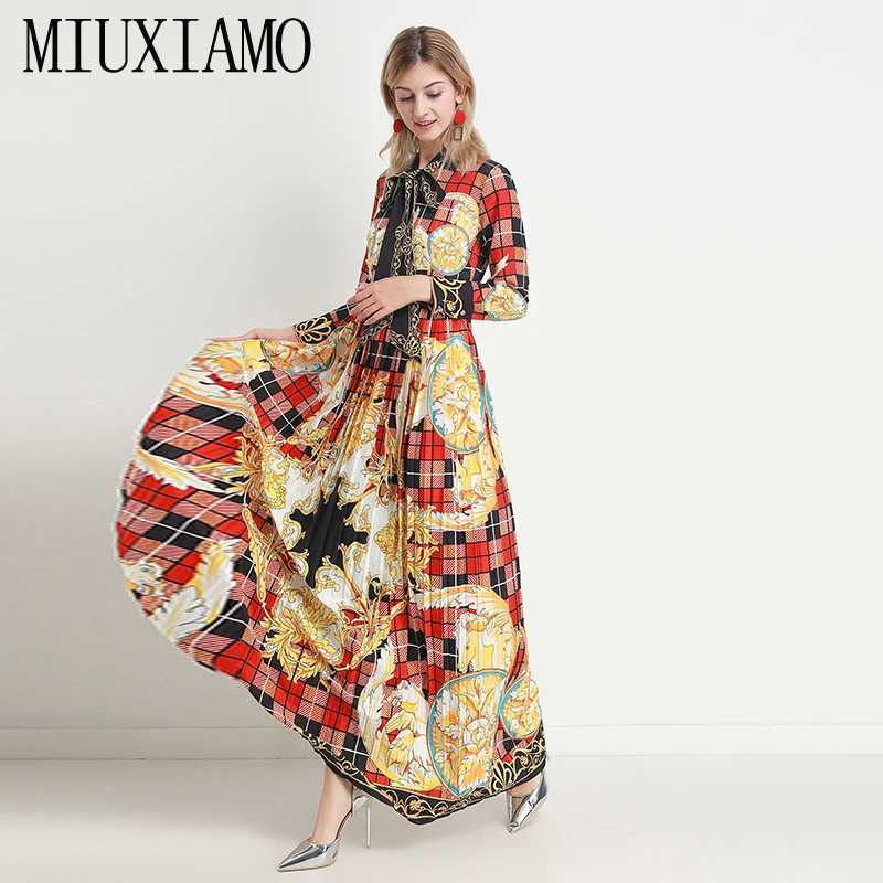 MIUXIMAO высокое качество 2020 подиум дизайнерское весеннее платье цветочный принт