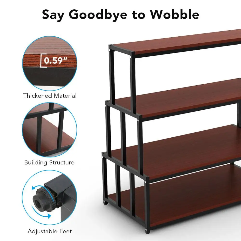 4 ярусная стойка для пекарей сверхмощная открытая хранения полка дома|Книжные