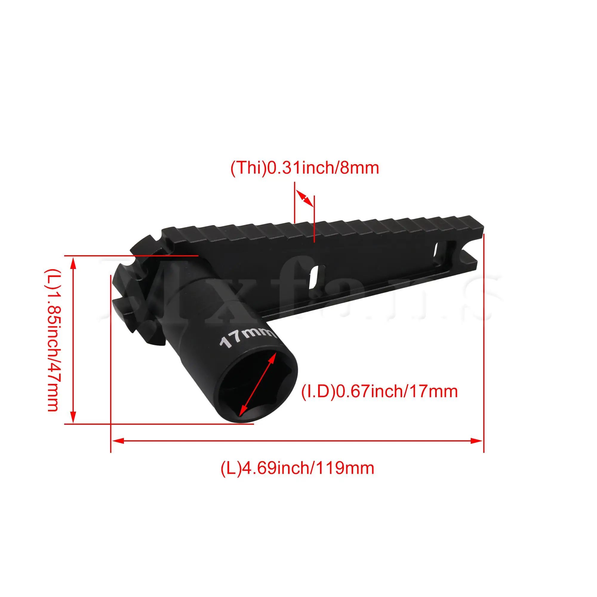 

Multi-Function Adjustment H Ruler Screws Wrench 17mm for RC Model Black
