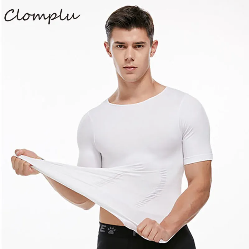 Clomplu пояс для похудения Мужская рубашка боди футболка корсет мужчин Bellies Abdo