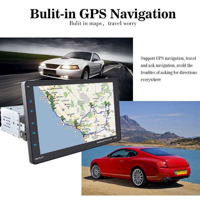 Автомагнитола 9 &quot 1 Din MP5 плеер с полноэкранным просмотром CarPlay + GPS видео для