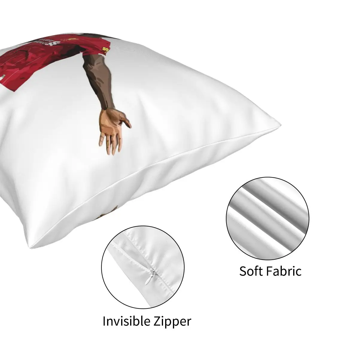 

Sadio Mane Square Pillowcase Printed Zipper Decor for Home Cushion Cover