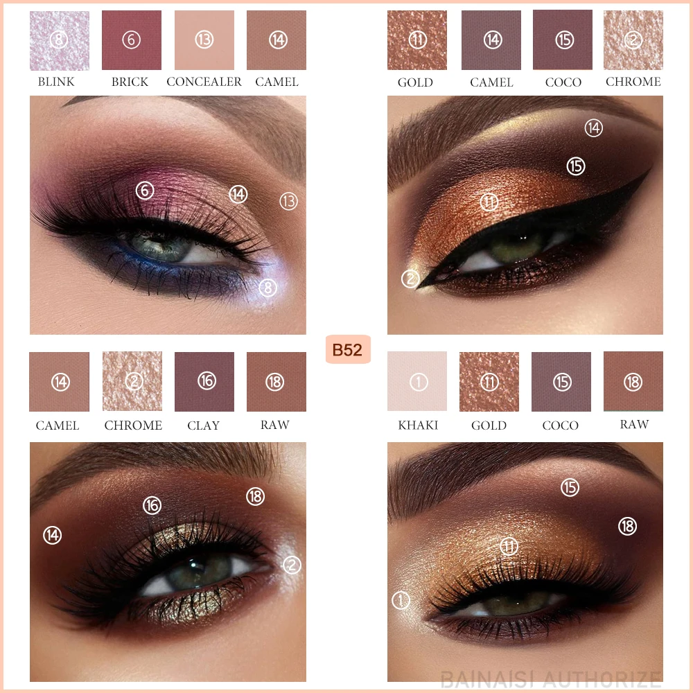 BEAUTY GLAZED палитра теней для век 18 цветов долговечный матовый Блестящий пигмент