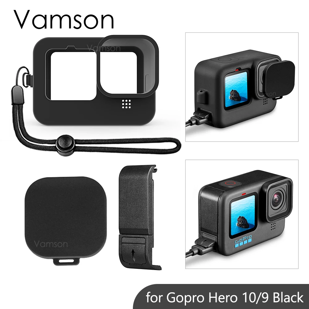 Vamson для GoPro Hero 10 9 Black аксессуары откидной аккумулятор боковая крышка съемная