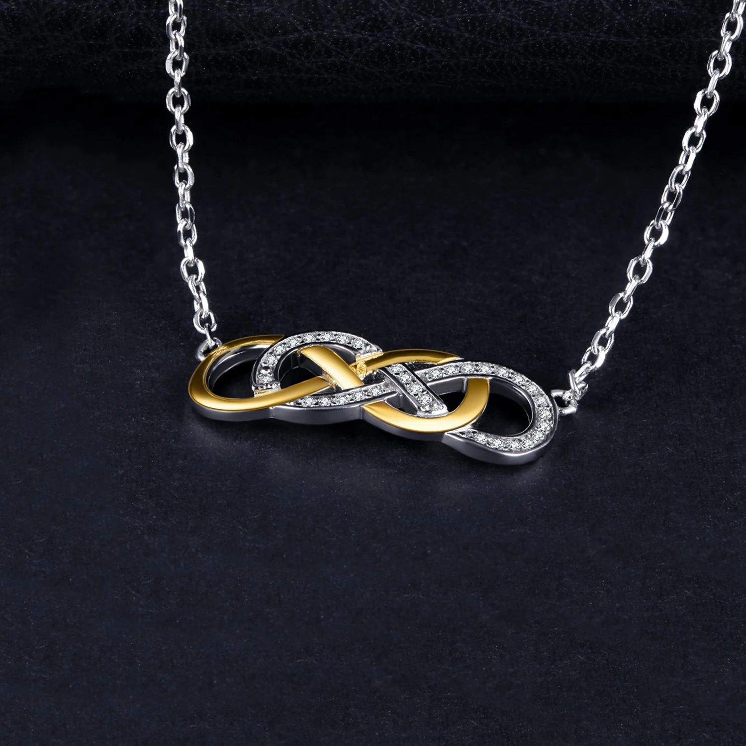 Ювелирный дворец Бесконечность CZ кулон из золота и серебра ожерелье 925 серебро