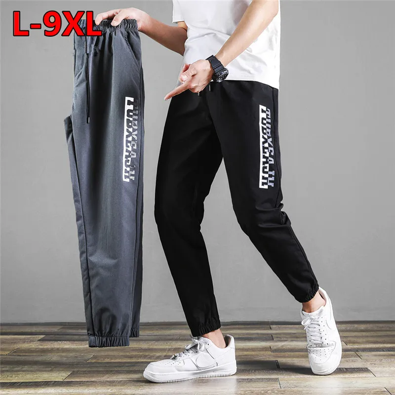 

Men Jogger Sweatpants Black Stretched Sport High Waist Hip Hop Harem Pants Students Plus Size 6XL 7XL 8XL 9XL Jogging Trousers