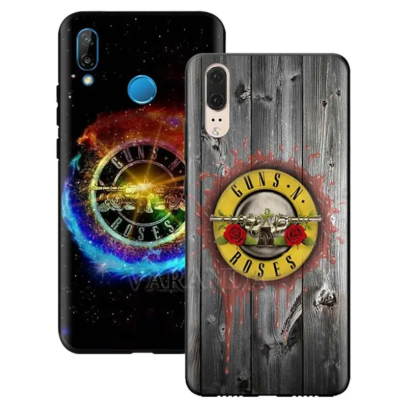 

Guns N Roses Cases for Huawei P20 P40 Lite E P30 Pro P Smart Z Plus 2019 Case Black Silicone Phone Coque