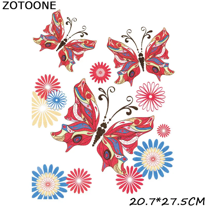 ZOTOONE большой размер нашивки с животными цветами для одежды утюгом а-образный Цвет