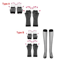 women punk fingerless gloves knee length socks lingerie porno see through hollow out fishnet hosiery costume pole dance outfits